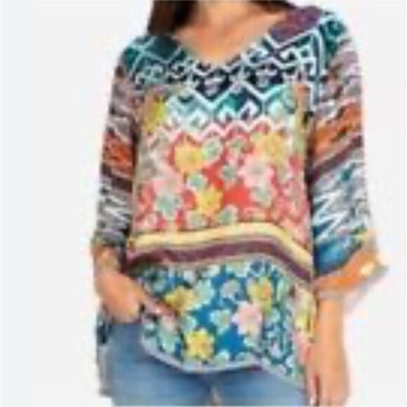 Rare-Johnny Was Kimono silk blouse Size M / NWOT - Picture 1 of 5
